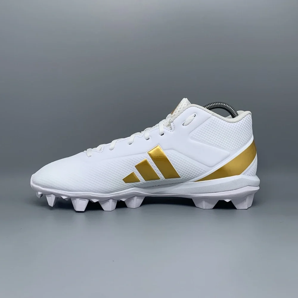 Adidas Adizero Impact.2 MD White Gold Football Cleats IF5106 Men’s Sz‎ 12 NWT